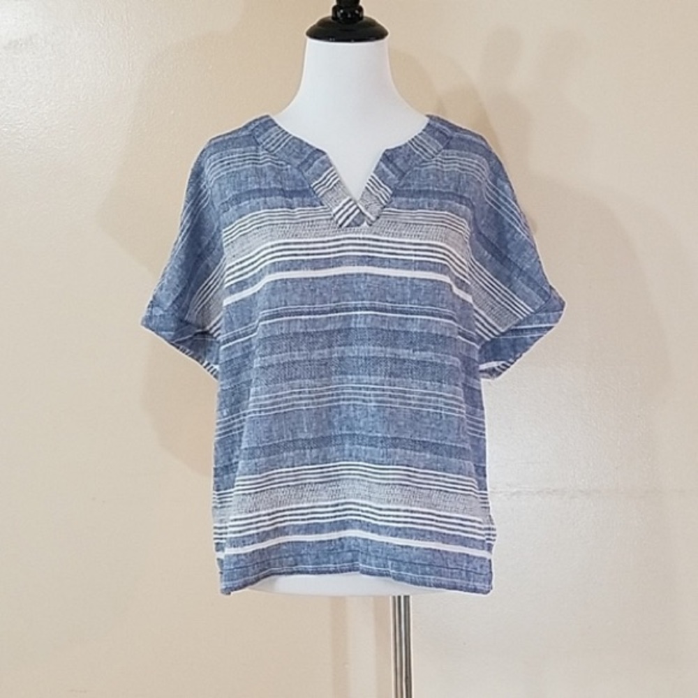 LINEN STRIPED TSHIRT